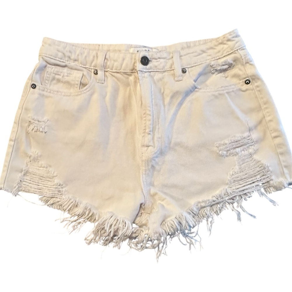 Hidden Jeans Distressed Denim Shorts WHITE Size M High Waisted
